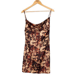 Urban Outfitters Slip Dress Sz M Leopard Satin Tank 2K Going Out Club Grunge